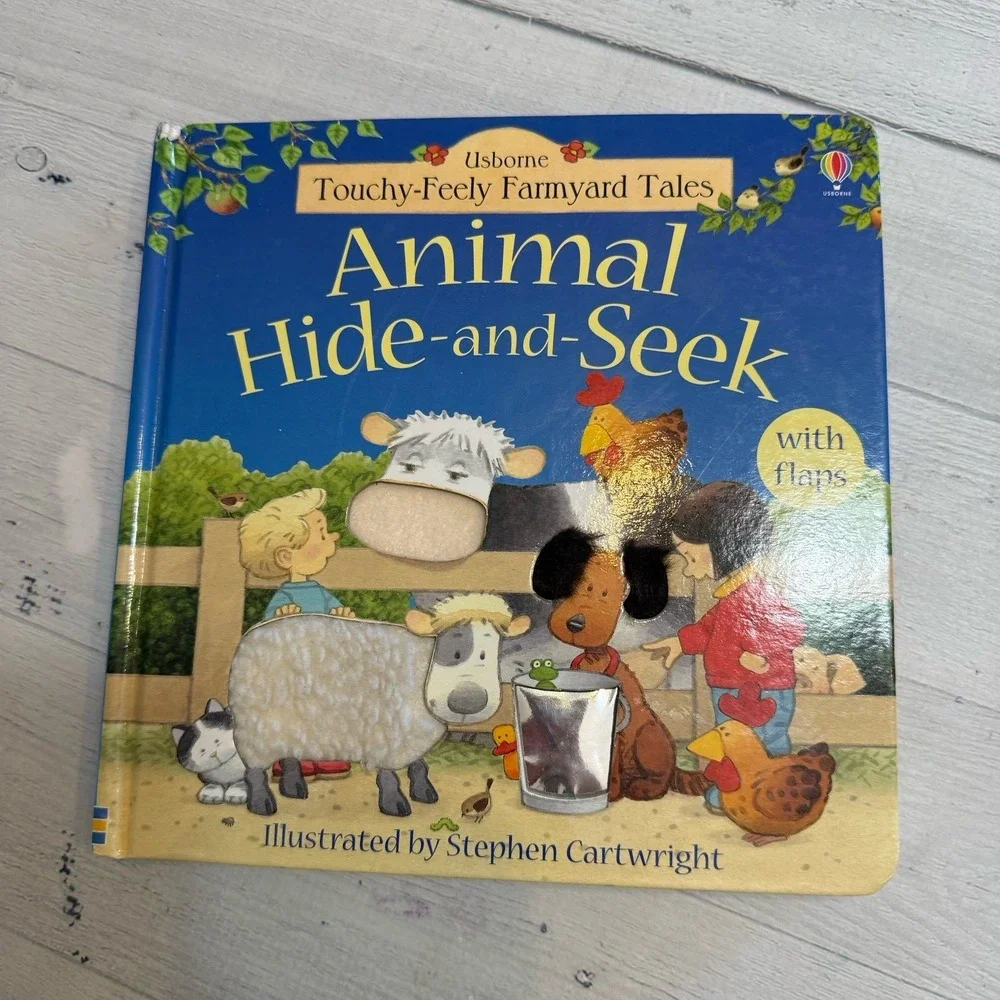 Usborne‎ Animal Hide-and-Seek Touchy-Feely Farmyard Tales Lift Flap Book